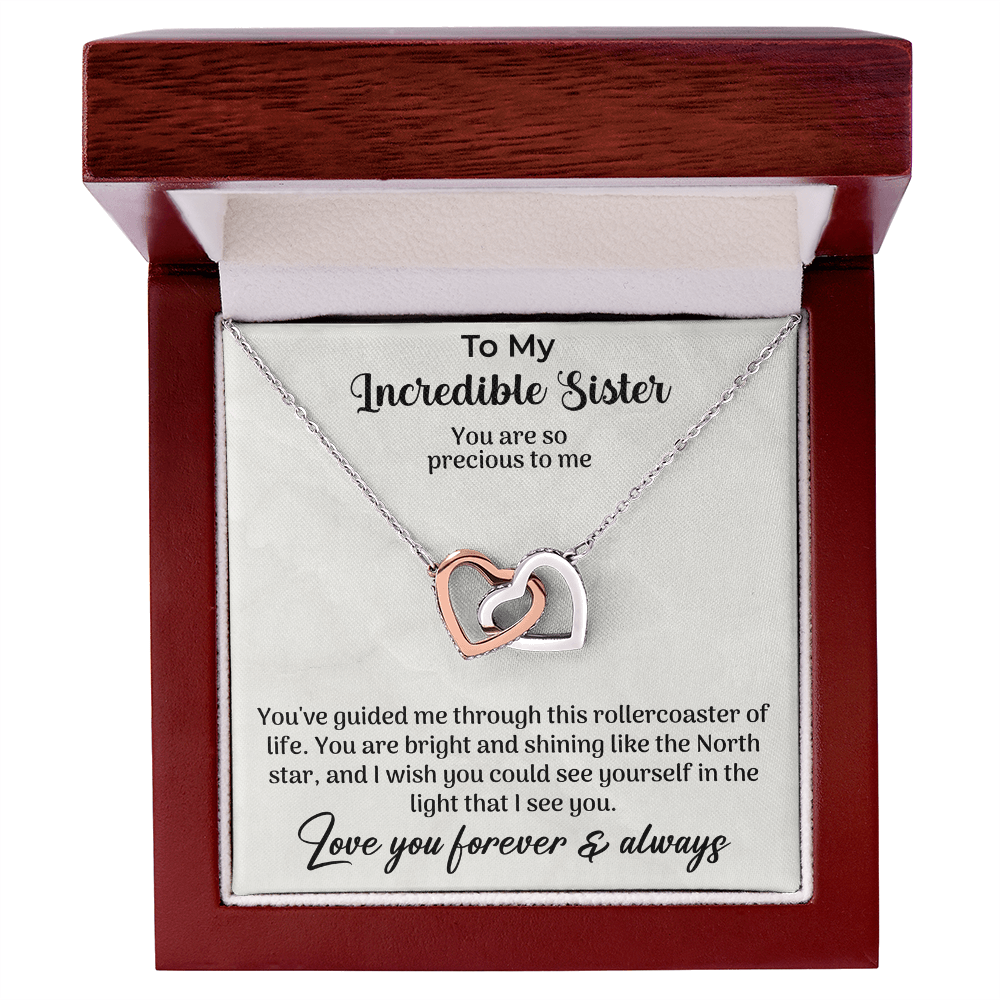 To my incredible sister Interlocking Hearts Necklace - Beauty Belliss